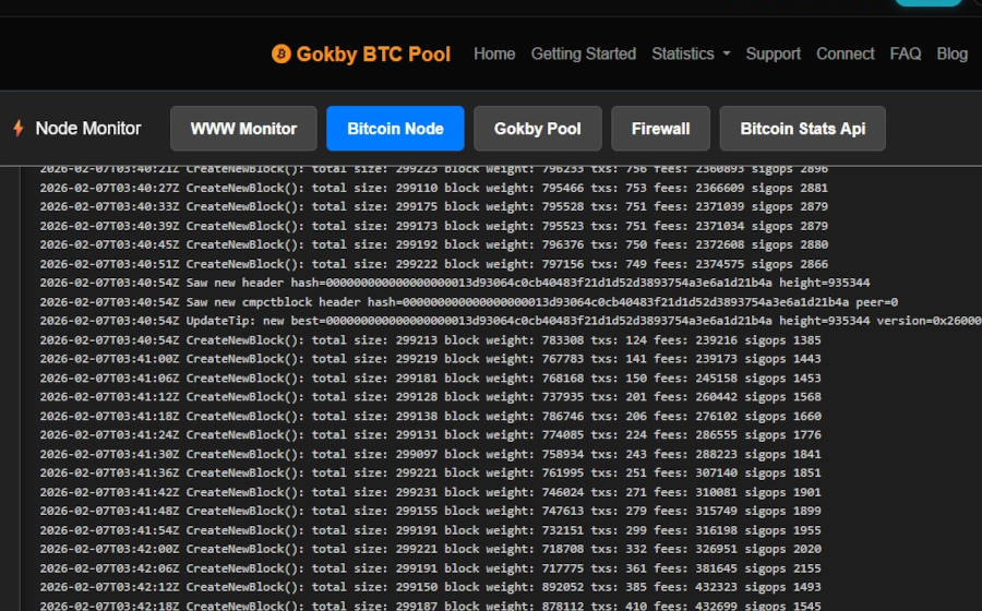 Bitcoin node activity
